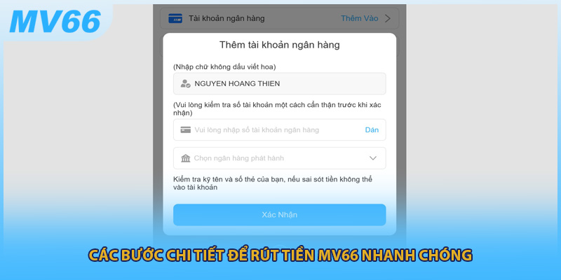 Các bước chi tiết để rút tiền MV66 nhanh chóng